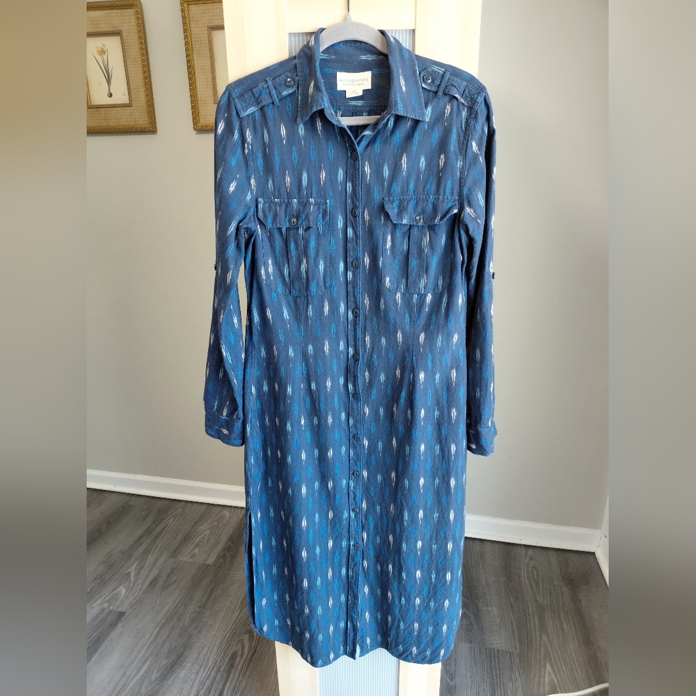Denim & Supply Ralph Lauren Blue Gray Cotton Maxi Dress Western Chic Style